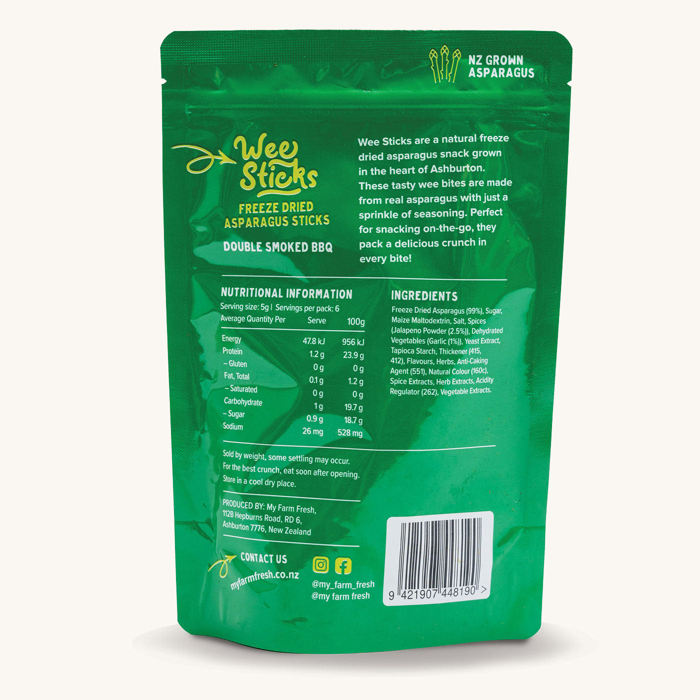 Double Smoked BBQ packs - Freeze Dried Asparagus