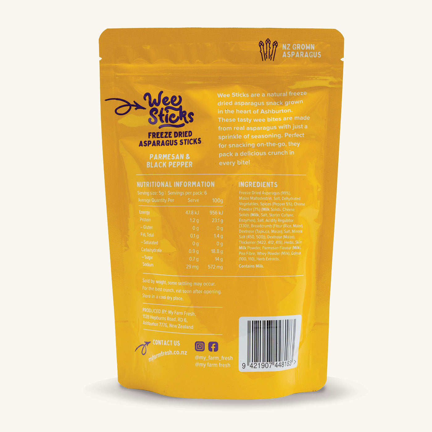 Parmesan and Black Pepper packs - Freeze Dried Asparagus